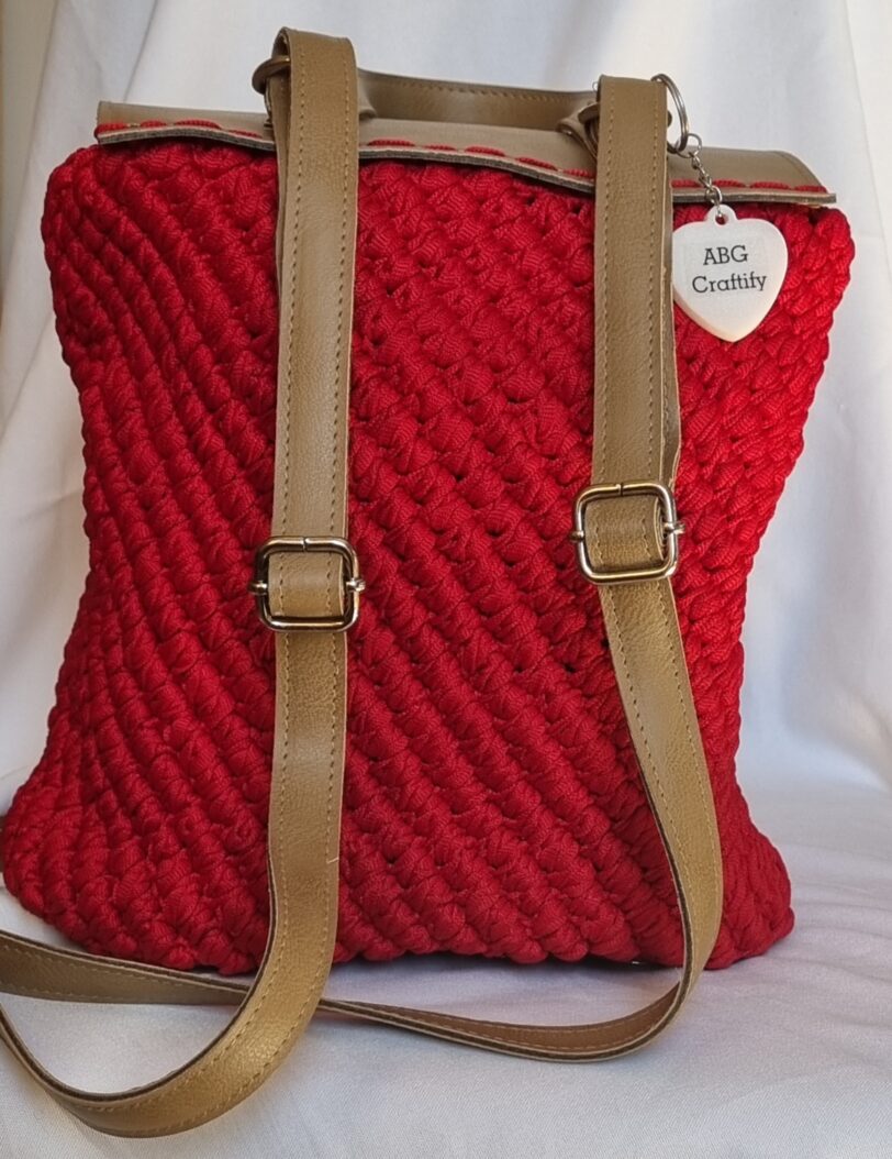 Handmade πλεκτό backpack - Image 2