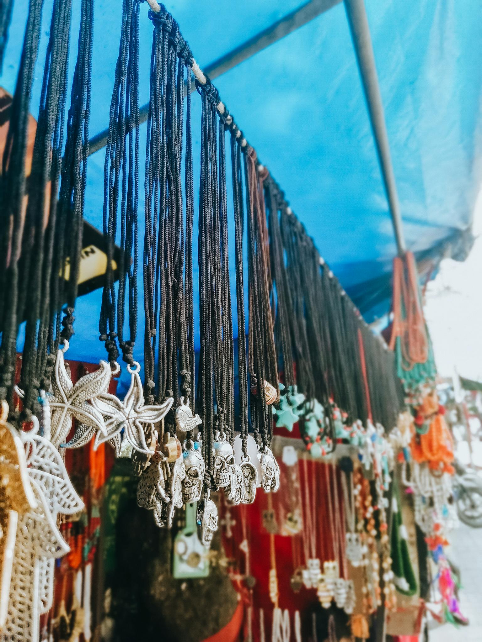 close up of an outdoor market stall showcasing