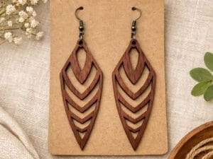Laser Cut Chevron Earrings