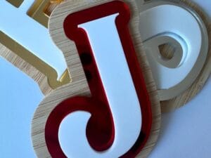Laser Cut Layered Letter Keyring Alphabet Keychain Designs A-Z
