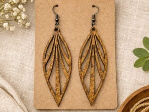 Laser Cut Leaf Flower Earrings