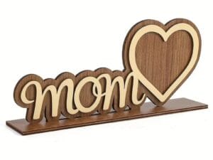 Laser Cut Personalized Photo Frame for Mother, Mom Heart Shaped Photo Frame Desktop Decor