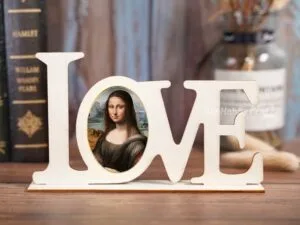 Laser Cut Wooden Valentine Photo Frame