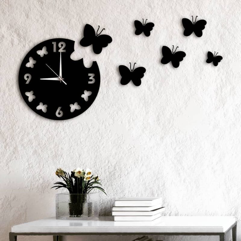 3D Butterflies DIY Wall Clock 2 Laser Cut 3D Butterflies DIY Wall Clock