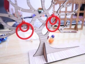 Laser Cut Round Drop Earrings