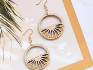 Boho Ξύλινα Σκουλαρίκια Laser Cut