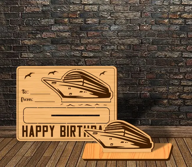 Happy Birthday Wooden Card 1 Happy Birthday Wooden Card