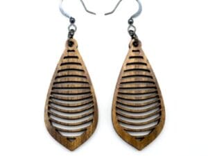 Laser Cut Dangle Teardrop Earrings Modern Design