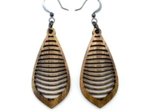 Laser Cut Dangle Teardrop Earrings Modern Design