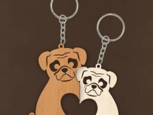 Laser Cut Dog Keychain
