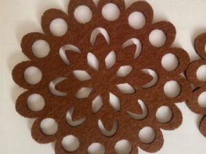 Laser Cut Felt Flower Coaster
