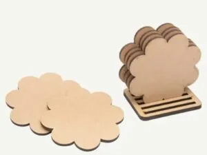 Laser Cut Flower Coasters