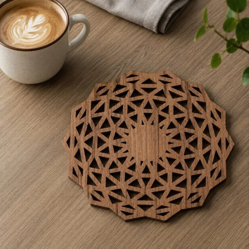 Laser Cut Geometric Coasters.