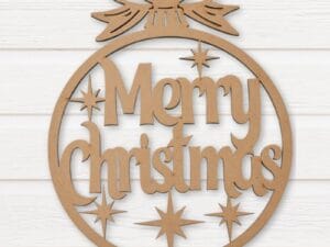 Laser Cut Merry Christmas Ornament.