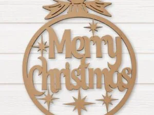 Laser Cut Merry Christmas Ornament.