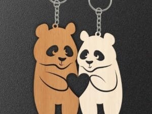 Laser Cut Panda Keychain