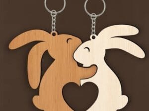 Laser Cut Rabbit Keychain