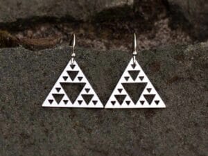 Laser Cut Triangle Earrings