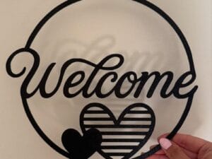 Laser Cut Welcome with Heart