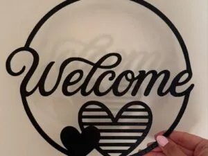 Laser Cut Welcome with Heart