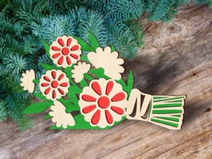 Wooden flower bouquet