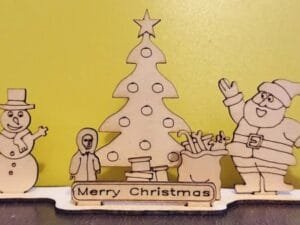 Laser Cut Christmas Holidays Scene