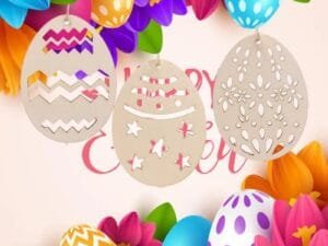 Laser Cut Easter Festival Wood Ornaments