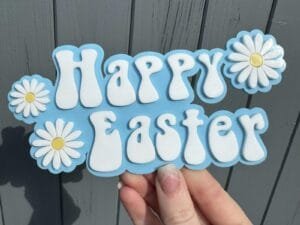 Laser Cut Happy Easter Cake Topper