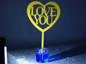 Laser Cut Love You Valentine Cake Topper