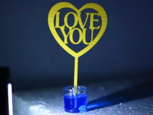 Laser Cut Love You Valentine Cake Topper