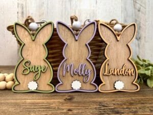 Laser Cut Personalized Bunny Rabbit Easter