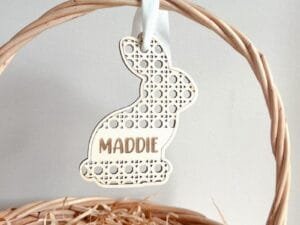 Laser Cut Rattan Bunny Name