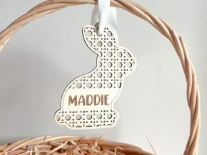Laser Cut Rattan Bunny Name