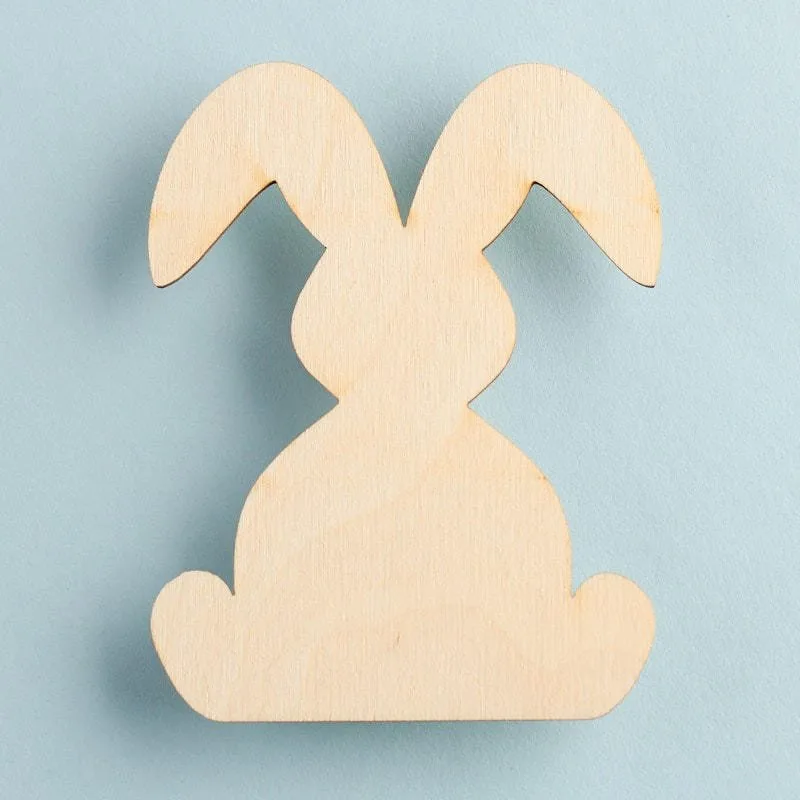Laser Cut Unfinished Wood Floppy Eared Bunny