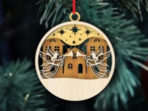 Laser cut Angel Christmas Ornament
