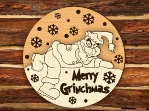 Merry Grinchmas Christmas Door Sign